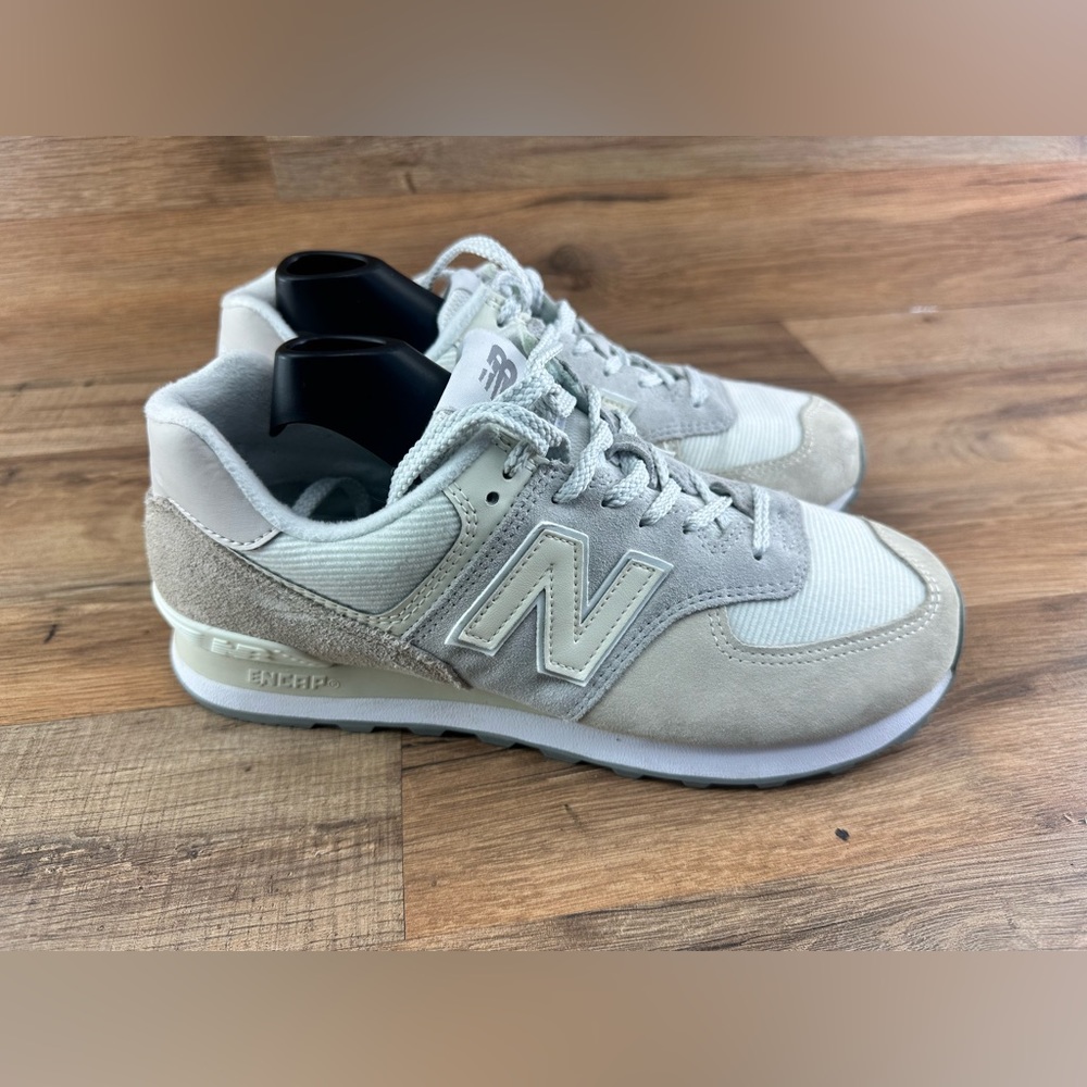 New Balance 574 Rugged CORDURA FABRIC White 9.5 ML574D Fashion Sneaker R…